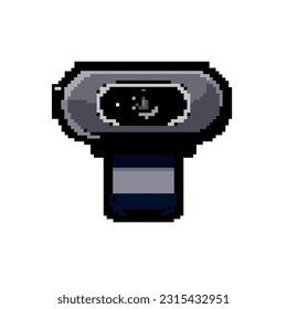 lens web camera game pixel art retro vector. bit internet business, computer cam lens web camera. old vintage illustration