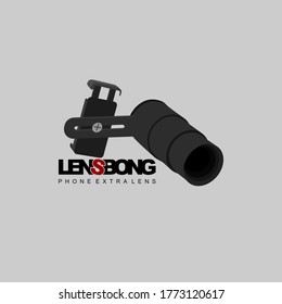 Lensbong (Phone Extra lens) vector illustration. Good template for Photography design.