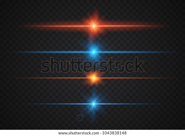 閃光と筋張りの光を持つレンズフレア 透明なライトエフェクト ベクターイラスト のベクター画像素材 ロイヤリティフリー