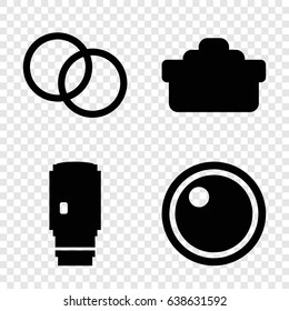 Lense icons set. set of 4 lense filled icons such as