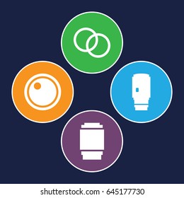 Lense icons set. set of 4 lense filled icons such as