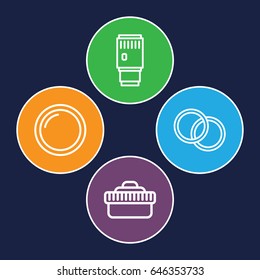 Lense icons set. set of 4 lense outline icons such as