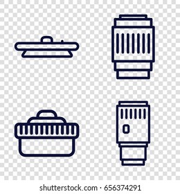 Lense icons set. set of 4 lense outline icons such as