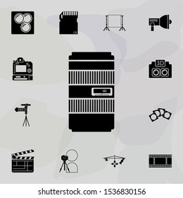 Lenses icon. Universal set of equipment photography for website design and development, app development