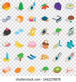 Lenses icons set. Isometric style of 36 lenses vector icons for web for any design