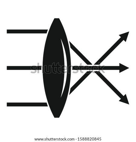 Lenses physics icon. Simple illustration of lenses physics vector icon for web design isolated on white background