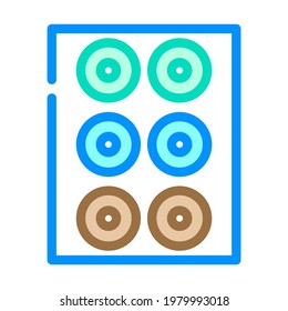 lenses set of different colors color icon vector.  isolated symbol illustration