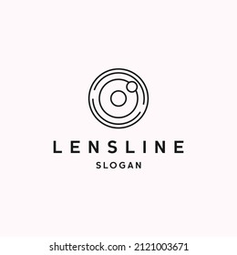 Lenss logo icon flat design template 