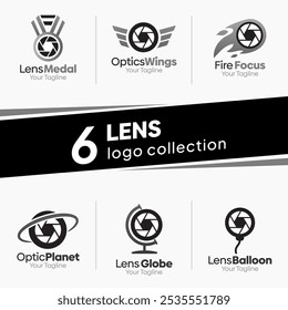 Conjunto de Plantilla de logotipo de LensShape. Bueno para empresas, agencias, comunidad y Organización