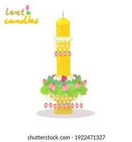 The Lent Candle Vector in white  background