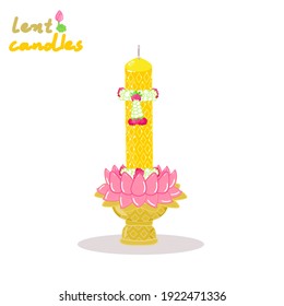 The Lent Candle Vector in white  background