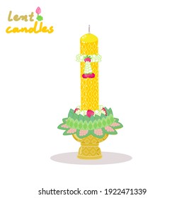 The Lent Candle Vector in white  background