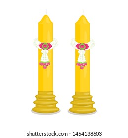 Lent Candles  Vector in White Background