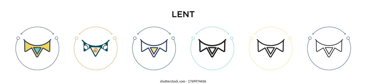 Lent icon in filled, thin line, outline and stroke style. Vector illustration of two colored and black lent vector icons designs can be used for mobile, ui, web