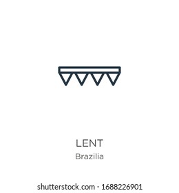 Lent icon. Thin linear lent outline icon isolated on white background from brazilia collection. Line vector sign, symbol for web and mobile