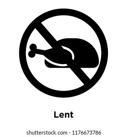 Lent icon vector isolated on white background, logo concept of Lent sign on transparent background, filled black symbol