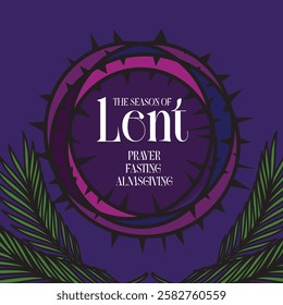 Lent Prayer Fasting almsgiving banner vector illustration