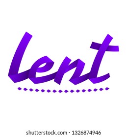 Lent Ribbon Vector Lettering illustration, Religious tradition