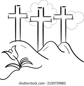 Lent Season. Cross Design for print or use as poster, card, flyer, Tattoo or T Shirt