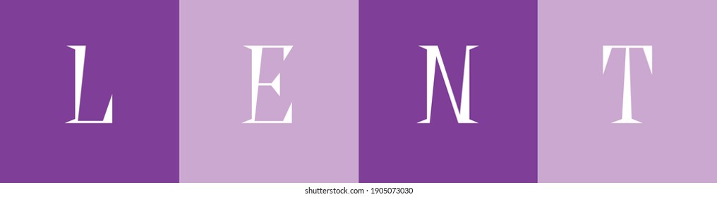 Lent in white and purple background