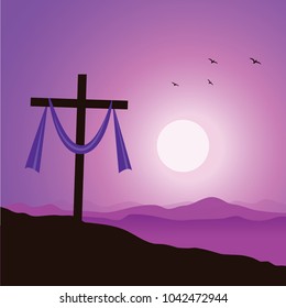 Lenten Cross. Crucifixion Of Jesus Christ. 