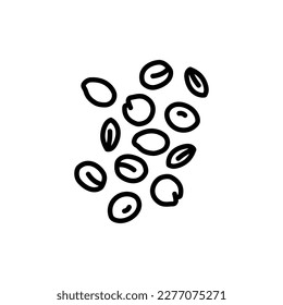 Lentil cereals black line icon. Natural organic super food. Pictogram for web page, mobile app, promo.