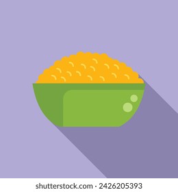 Lentil full bowl icon flat vector. Agriculture nutrition. Template plate energy