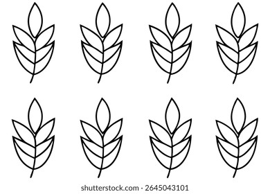 Lentil leaf line art illustration for nature lovers