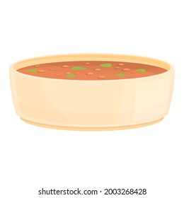 Lentil soup icon cartoon vector. Lentil bowl soup. Vegetable bean food