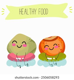 Lentil, vector hand drawn illustration with cute vegan protein characters isolated on white.