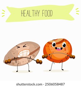 Lentil, vector hand drawn illustration with cute vegan protein characters isolated on white.