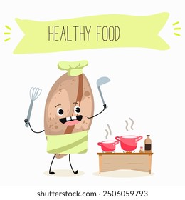 Lentil, vector hand drawn illustration with cute vegan protein characters isolated on white.