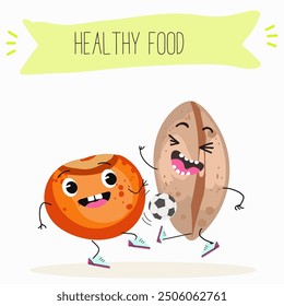 Lentil, vector hand drawn illustration with cute vegan protein characters isolated on white.