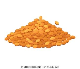 Lentil Vegetables flat vector illustration on white background.