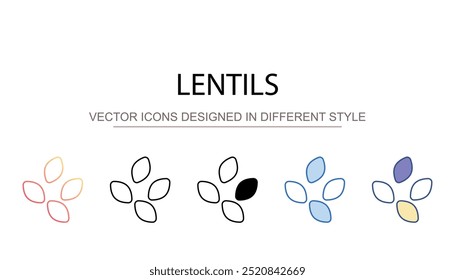 Linsen-Symboldesign mit weißem Hintergrund - Stockgrafik