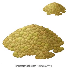 Lentils isolated on white background. Detailed Vector Icon. Series of food and drink and ingredients for cooking.