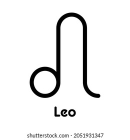 Leo - astrological sign. One of twelve zodiac symbols. Simple solid line vector icon.