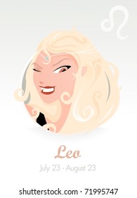 Signo astrológico de Leo. Ilustración vectorial