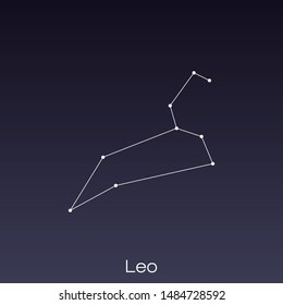 Leo constellation as it can be seen by the naked eye.