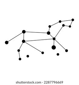 Leo constellation map. Vector illustration.