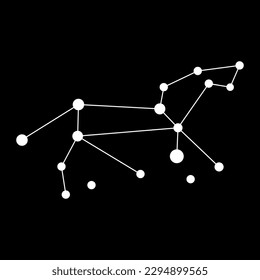 Leo constellation map. Vector illustration.