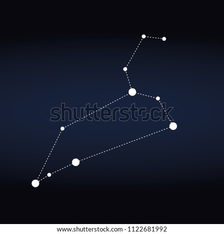 Leo constellation represented with white dots on blue background editable vector