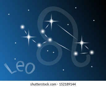 Leo constellation in the sky