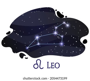 Leo constellation zodiac sign. Pattern for your packaging, fabric and product decoration. Vector illustration