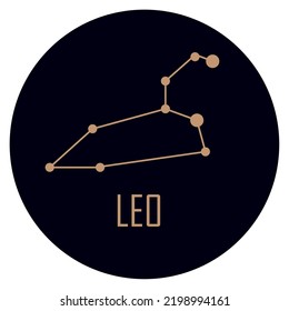 leo costellation golden stars icon