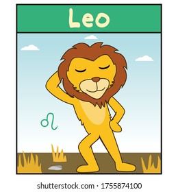 Ilustración vectorial de Leo lindo zodiac