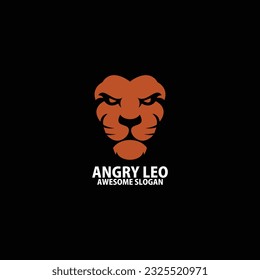 leo face logo design color
