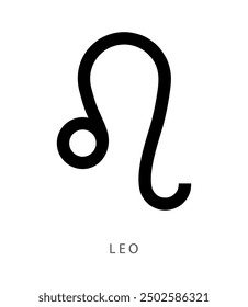 Leo, fifth astrological sign of the zodiac, minimalistic lion vector illustration symbol