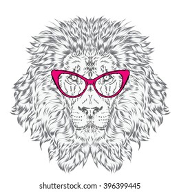 Leo glasses. Vector illustration.