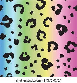 Leo Gradient Jaguar Art. Leo Animal Color. Vector Luxury Ink. Blue Animal Blot. Pink Realistic Cheetah Inkblot Cat. Purple Cheetah Print. Leopard Jaguar Skin. Seamless Cheetah Leather Background.